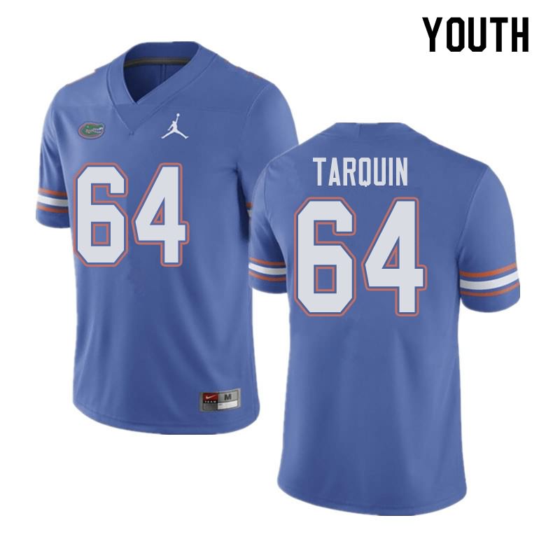 Youth NCAA Florida Gators Michael Tarquin #64 Stitched Authentic Jordan Brand Blue College Football Jersey WJL8265LB